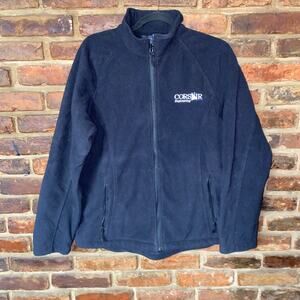 Lands' End Black Fleece Full Zip Jacket Women's Size Large 14-16